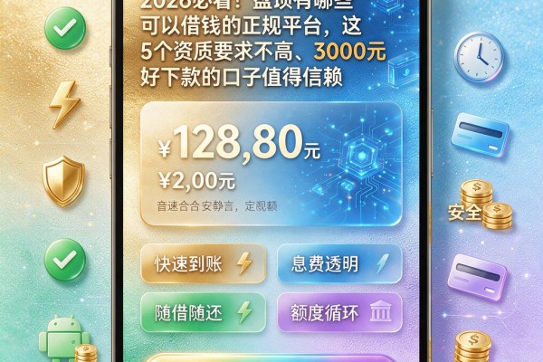 2026必看!盘点有哪些可以借钱的正规平台,这5个资质要求不高、3000元好下款的口子值得信赖