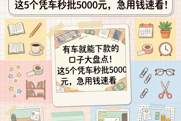 有车就能下款的口子大盘点!这5个凭车秒批5000元,急用钱速看