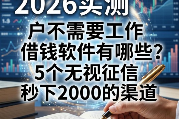 黑户不需要工作的借钱软件有哪些？2026实测5个无视征信秒下2000的渠道