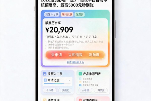 2026速贷必看！这5个借钱平台容易审核额度高，最高5000元秒到账