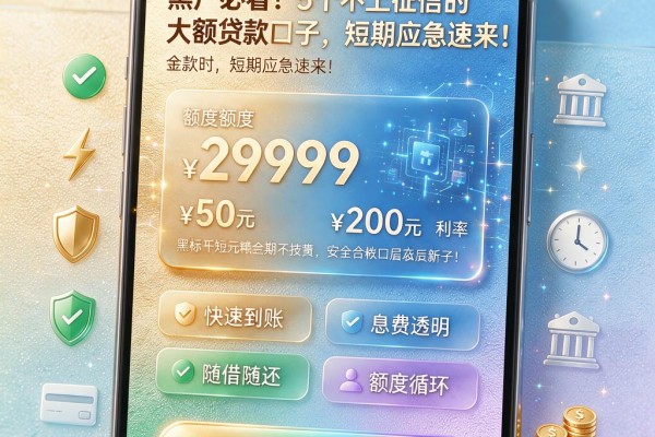 黑户必看!5个不上征信的大额贷款口子,短期应急速来