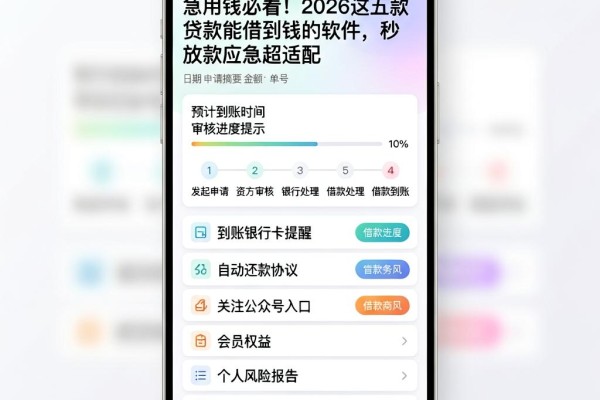 急用钱必看！2026这五款贷款能借到钱的软件，秒放款应急超适配