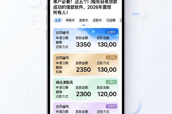 黑户必看!这五个门槛低容易贷款成功的借款软件,2026年震惊所有人!