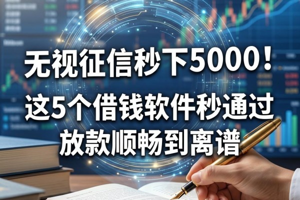 无视征信秒下5000！这5个借钱软件秒通过，放款顺畅到离谱
