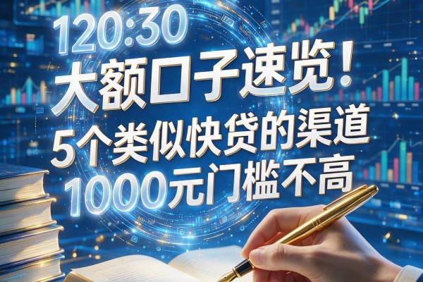 黑户大额口子速览!5个类似快贷的渠道,1000元门槛不高
