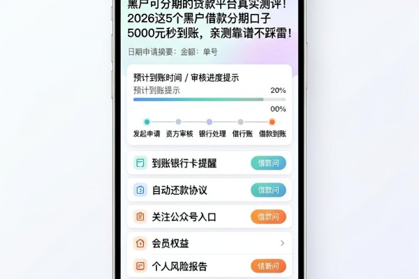 黑户可分期的贷款平台真实测评！2026这5个黑户借款分期口子5000元秒到账，亲测靠谱不踩雷