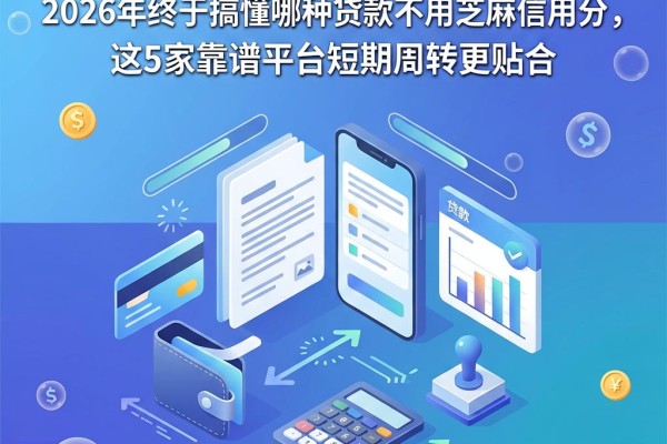 急用钱黑户必看！2026年终于搞懂哪种贷款不用芝麻信用分，这5家靠谱平台短期周转更贴合