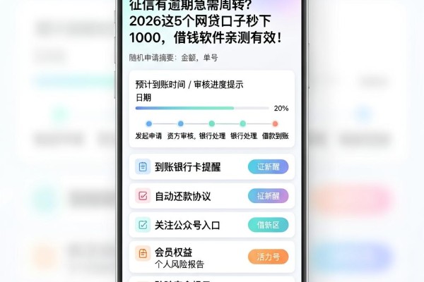 征信有逾期急需周转?2026这5个网贷口子秒下1000,借钱软件亲测有效!