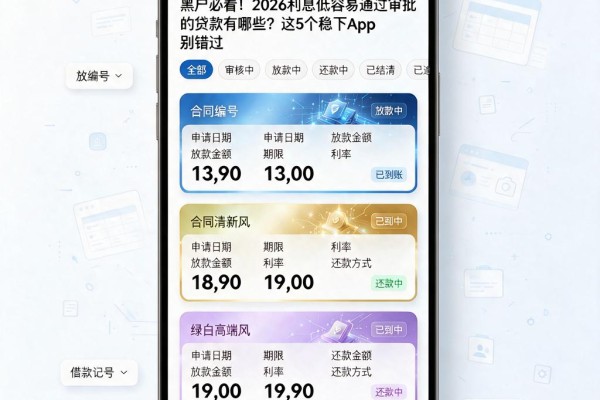 黑户必看!2026利息低容易通过审批的贷款有哪些?这5个稳下App别错过