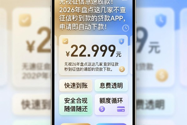 无视征信急速放款！2026年盘点这几家不查征信秒到款的贷款APP，申请即自动下款