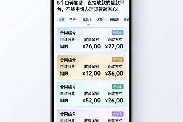 5个口碑靠谱、直接放款的借款平台,在线申请办理贷款超省心!