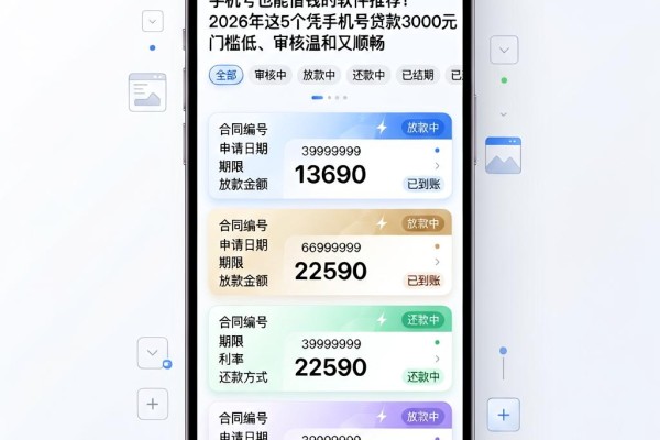 手机号也能借钱的软件推荐!2026年这5个凭手机号贷款3000元门槛低、审核温和又顺畅