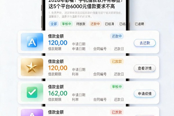 2026年必看！手机借款软件有哪些？这5个平台6000元借款要求不高