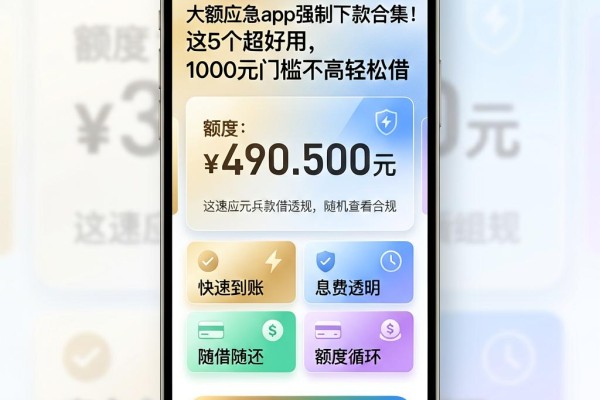 大额应急app强制下款合集!这5个超好用,1000元门槛不高轻松借