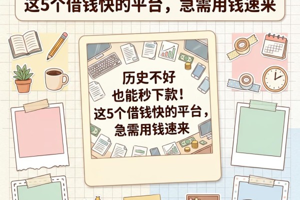 历史不好也能秒下款！这5个借钱快的平台，急需用钱速来