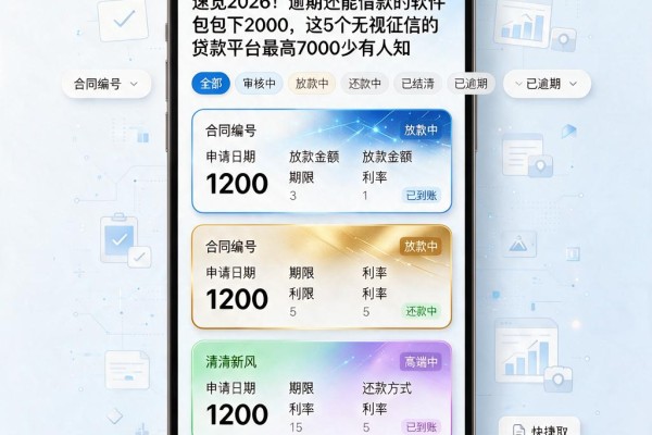 速览2026！逾期还能借款的软件包下2000，这5个无视征信的贷款平台最高7000少有人知