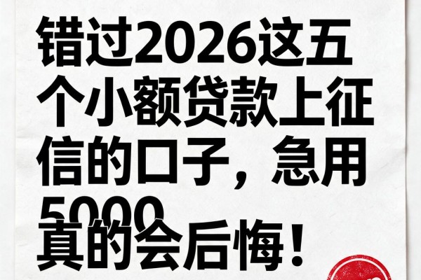错过2026这五个小额贷款上征信的口子，急用5000真的会后悔！