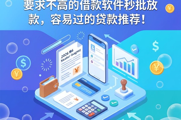2026独家测评:这5个对要求不高的借款软件秒批放款,容易过的贷款推荐!