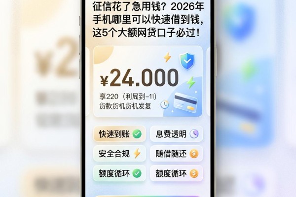征信花了急用钱?2026年手机哪里可以快速借到钱,这5个大额网贷口子必过!