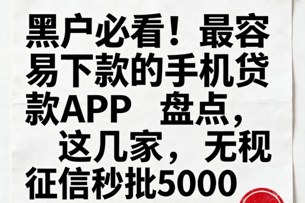 黑户必看!最容易下款的手机贷款APP盘点,这几家无视征信秒批5000