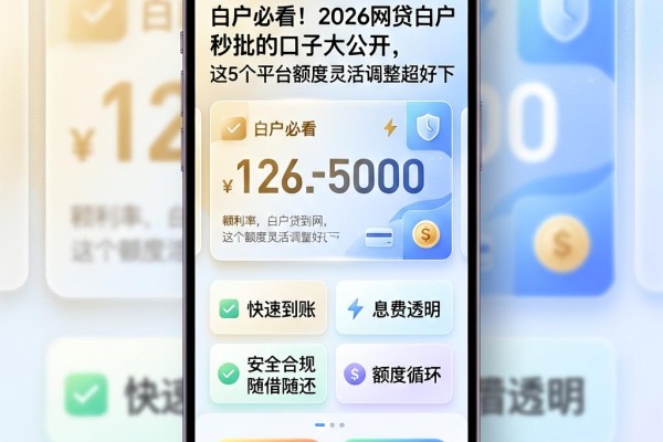 白户必看！2026网贷白户秒批的口子大公开，这5个平台额度灵活调整超好下