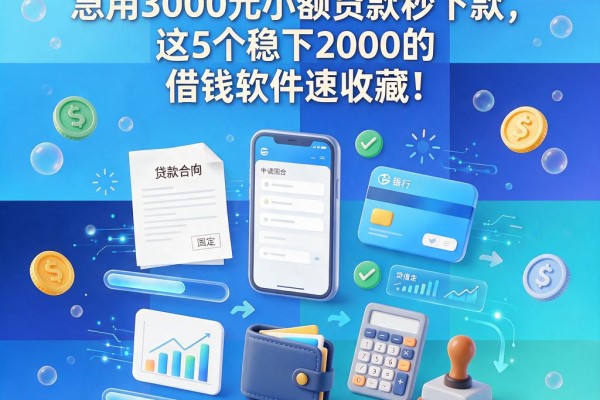 黑户必看！急用3000元小额贷款秒下款，这5个稳下2000的借钱软件速收藏