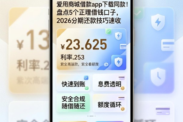 爱用商城借款app下载同款!盘点5个正规借钱口子,2026分期还款技巧速收