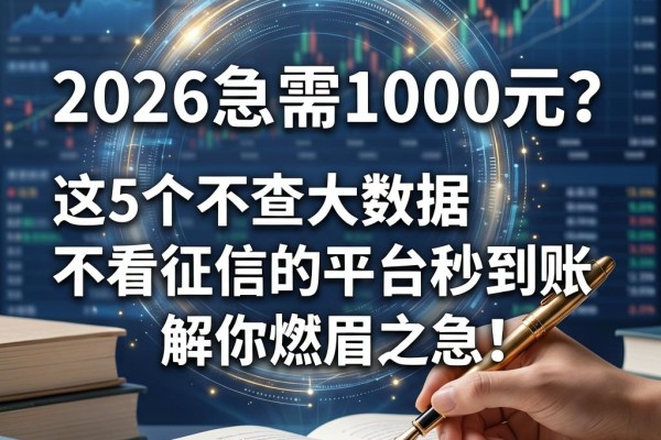 2026急需1000元?这5个不查大数据不看征信的平台秒到账,解你燃眉之急!