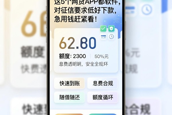 这5个网贷APP都软件,对征信要求低好下款,急用钱赶紧看