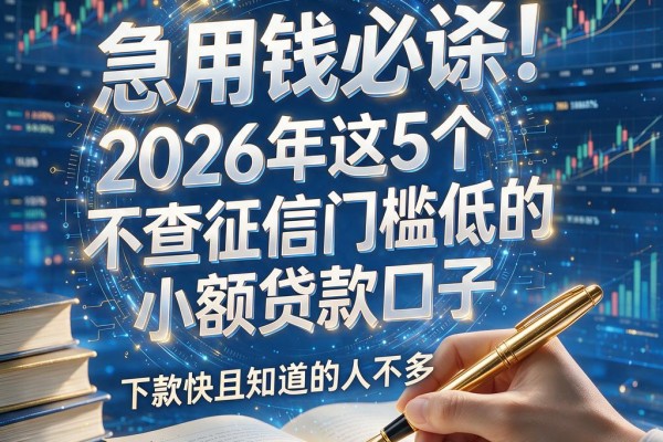 急用钱必看!2026年这5个不查征信门槛低的小额贷款口子,下款快且知道的人不多