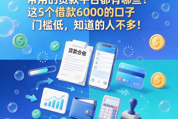 2026最新盘点：常用的贷款平台都有哪些？这5个借款6000的口子门槛低，知道的人不多！