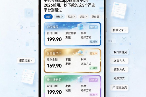 手机号贷款app数量真不少!2026新用户秒下款的这5个严选平台别错过