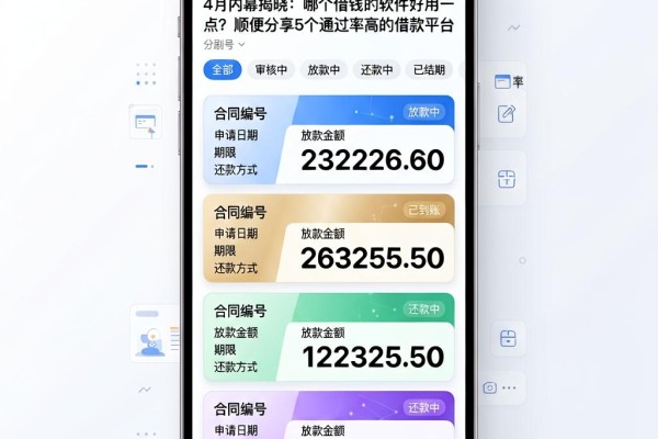 4月内幕揭晓：哪个借钱的软件好用一点？顺便分享5个通过率高的借款平台