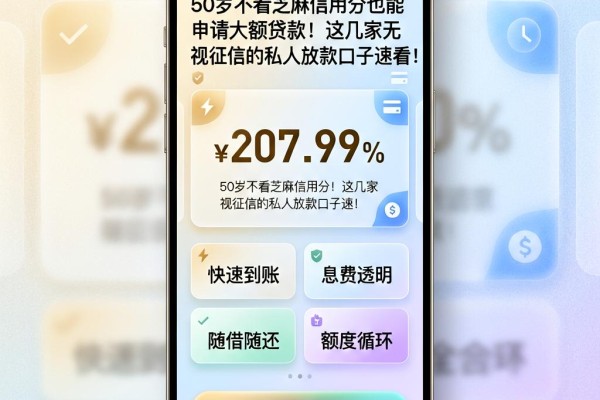50岁不看芝麻信用分也能申请大额贷款!这几家无视征信的私人放款口子速看