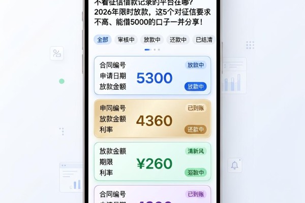 不看征信借款记录的平台在哪?2026年限时放款,这5个对征信要求不高、能借5000的口子一并分享!