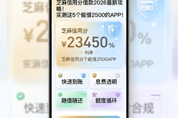 芝麻信用分借款2026最新攻略!实测这5个能借2500的APP