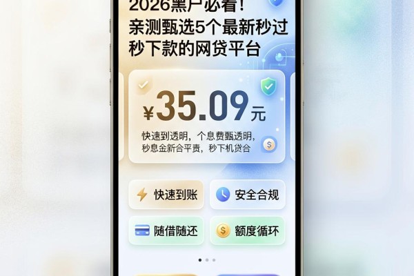 2026黑户必看！亲测甄选5个最新秒过秒下款的网贷平台