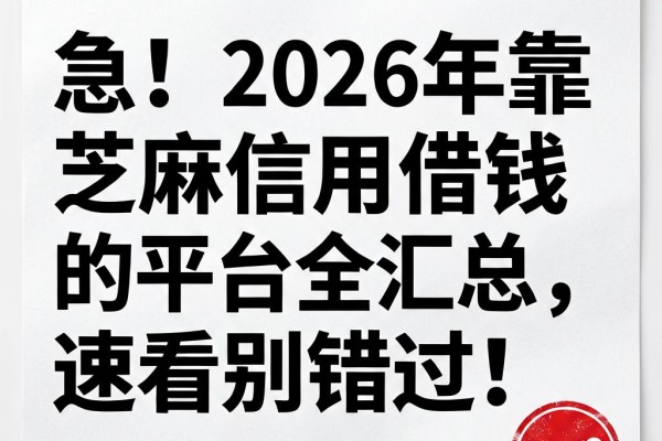急!2026年靠芝麻信用借钱的平台全汇总,速看别错过!