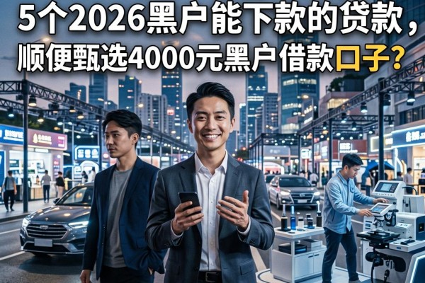 2026黑户必看!盘点5个2026黑户能下款的贷款,顺便甄选4000元黑户借款口子