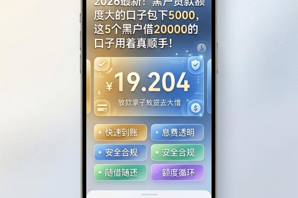 2026最新！黑户贷款额度大的口子包下5000，这5个黑户借20000的口子用着真顺手