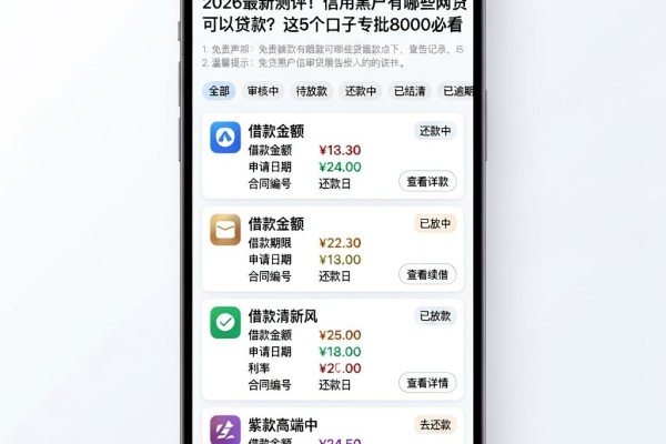 2026最新测评!信用黑户有哪些网贷可以贷款?这5个口子专批8000必看