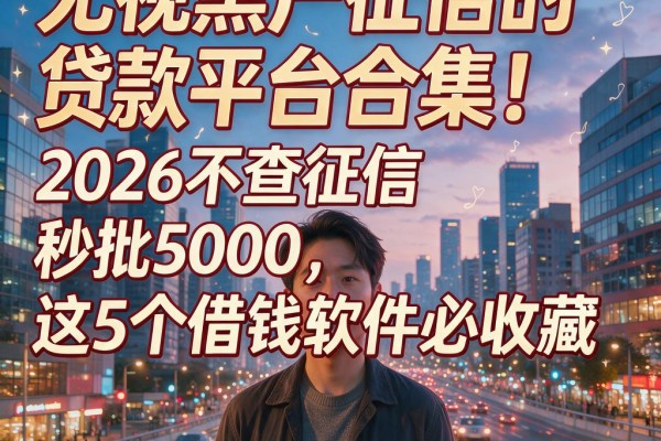 无视黑户征信的贷款平台合集！2026不查征信秒批5000，这5个借钱软件必收藏