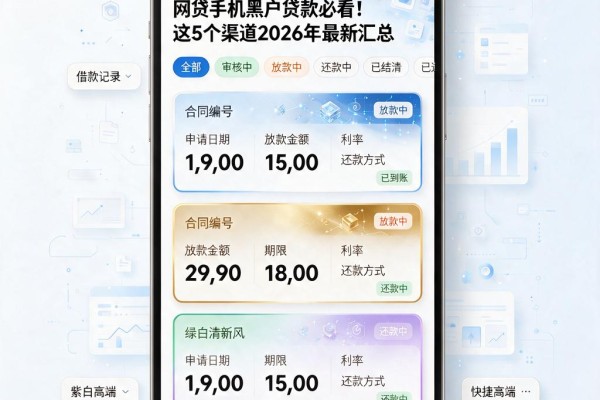 网贷手机黑户贷款必看!这5个渠道2026年最新汇总
