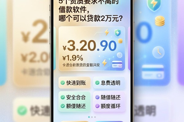5个资质要求不高的借款软件,哪个可以贷款2万元?