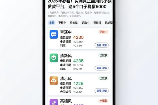 2026年必看!实测真正能用的小额贷款平台,这5个口子稳借5000