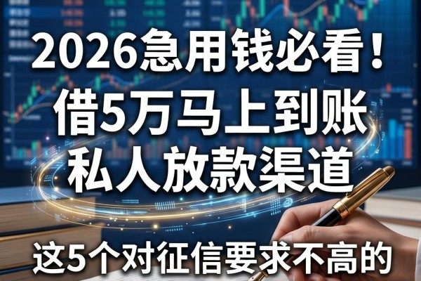 2026急用钱必看！借5万马上到账的私人放款渠道，这5个对征信要求不高的口子适配度超高