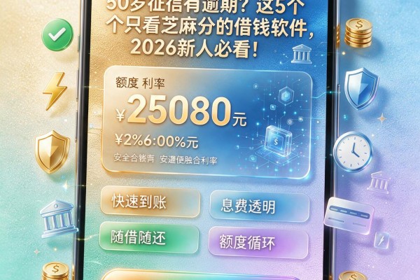 50岁征信有逾期?这5个只看芝麻分的借钱软件,2026新人必看!