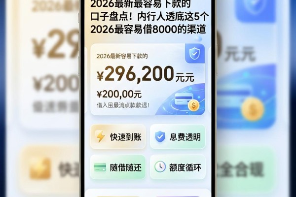 2026最新最容易下款的口子盘点！内行人透底这5个2026最容易借8000的渠道