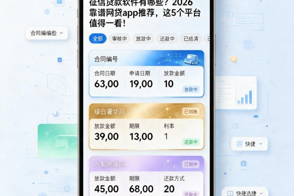 征信贷款软件有哪些？2026靠谱网贷App推荐，这5个平台值得一看！