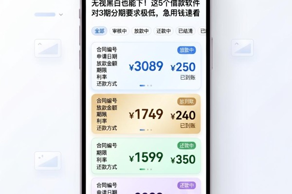 无视黑白也能下!这5个借款软件对3期分期要求极低,急用钱速看